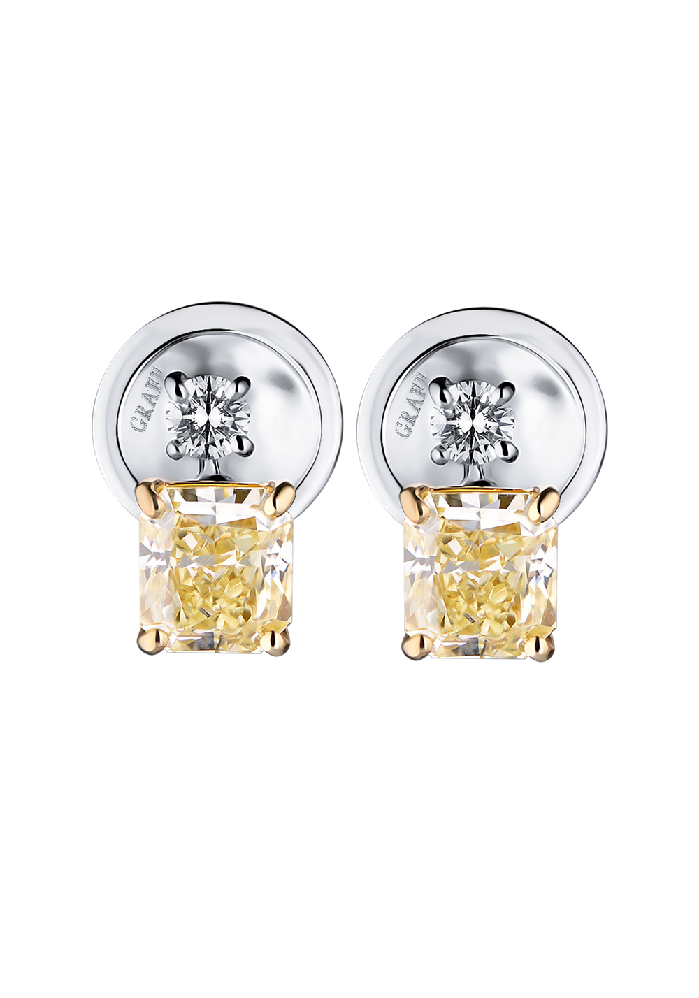 Серьги Graff White Round and Yellow Radiant Diamond Drop 2.50 ct Earrings GE(1345) №6