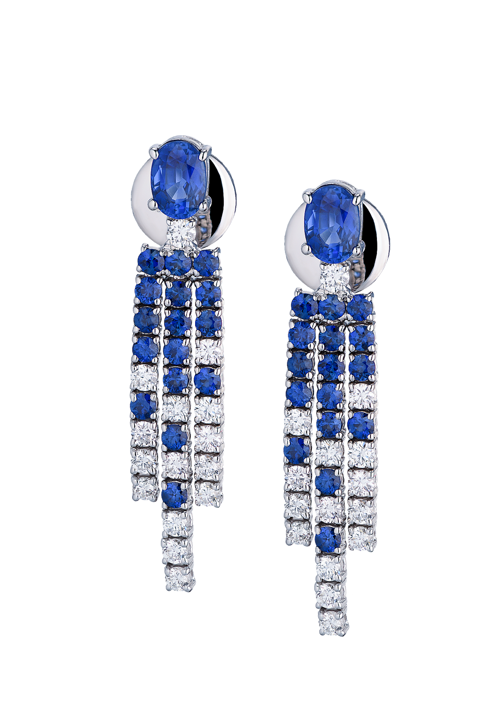 Серьги Gianni Lazzaro White Gold Diamonds & Sapphire earrings(18442) №3