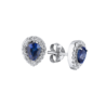 Пусеты No name Natural Sapphire 0.90 ct Deep Blue & 0.20 ct Round Diamonds(19753) №1