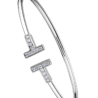 Браслет Tiffany & Co T Wire White Gold & Diamonds Bracelet(20288) №1