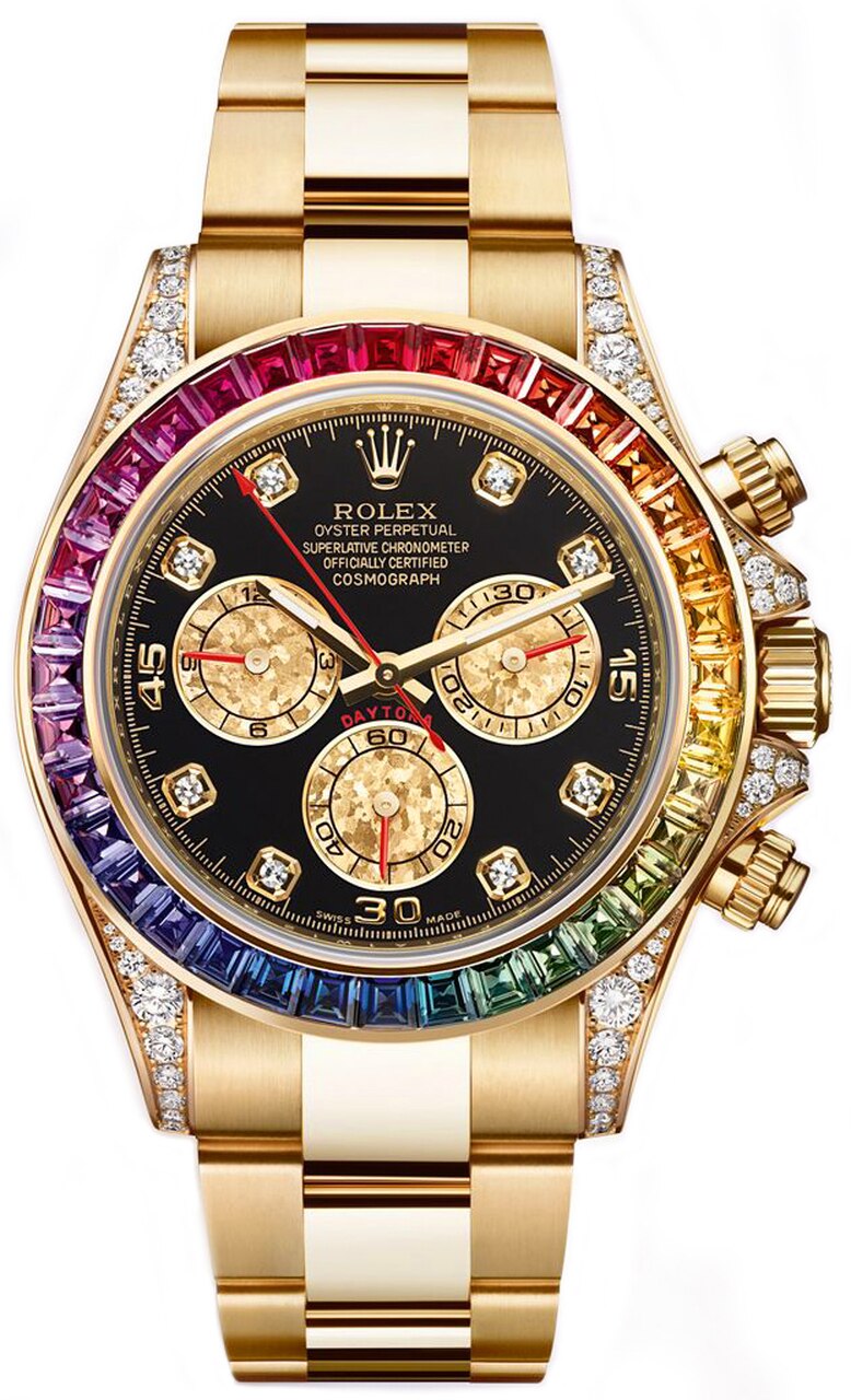 Швейцарские часы Rolex Daytona Custom Rainbow Diamonds Yellow Gold 116528(16110) №4