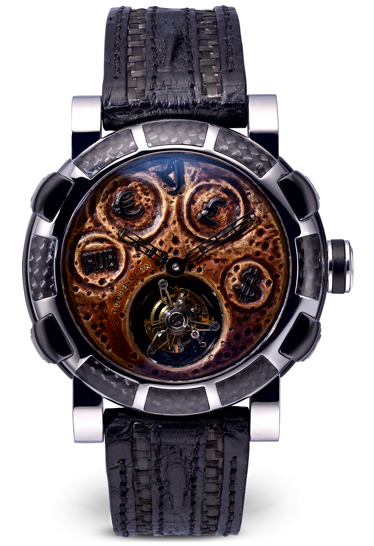 Швейцарские часы Romain Jerome Tourbilion Rusted steel T-oxy III Tourbillon black Extreme TO.MO.CRISIS.F1.B1BB.00(12602) №3