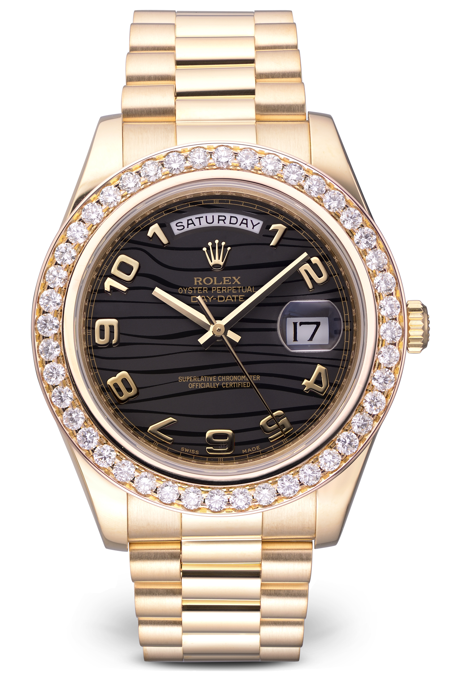 Швейцарские часы Rolex Day-Date President II 41mm Custom Black Diamond Bezel 218238(12616) №3