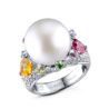 Кольцо Ralfdiamonds White Gold 13.5 mm Pearl Diamonds Ring(12669) №1