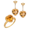 Комплект DeRosa Heart Cut Citrines & Round Diamonds set(21829) №1