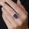 Кольцо No name 7.10 ct Purple Amethyst Emerald Cut & Diamonds(17822) №3
