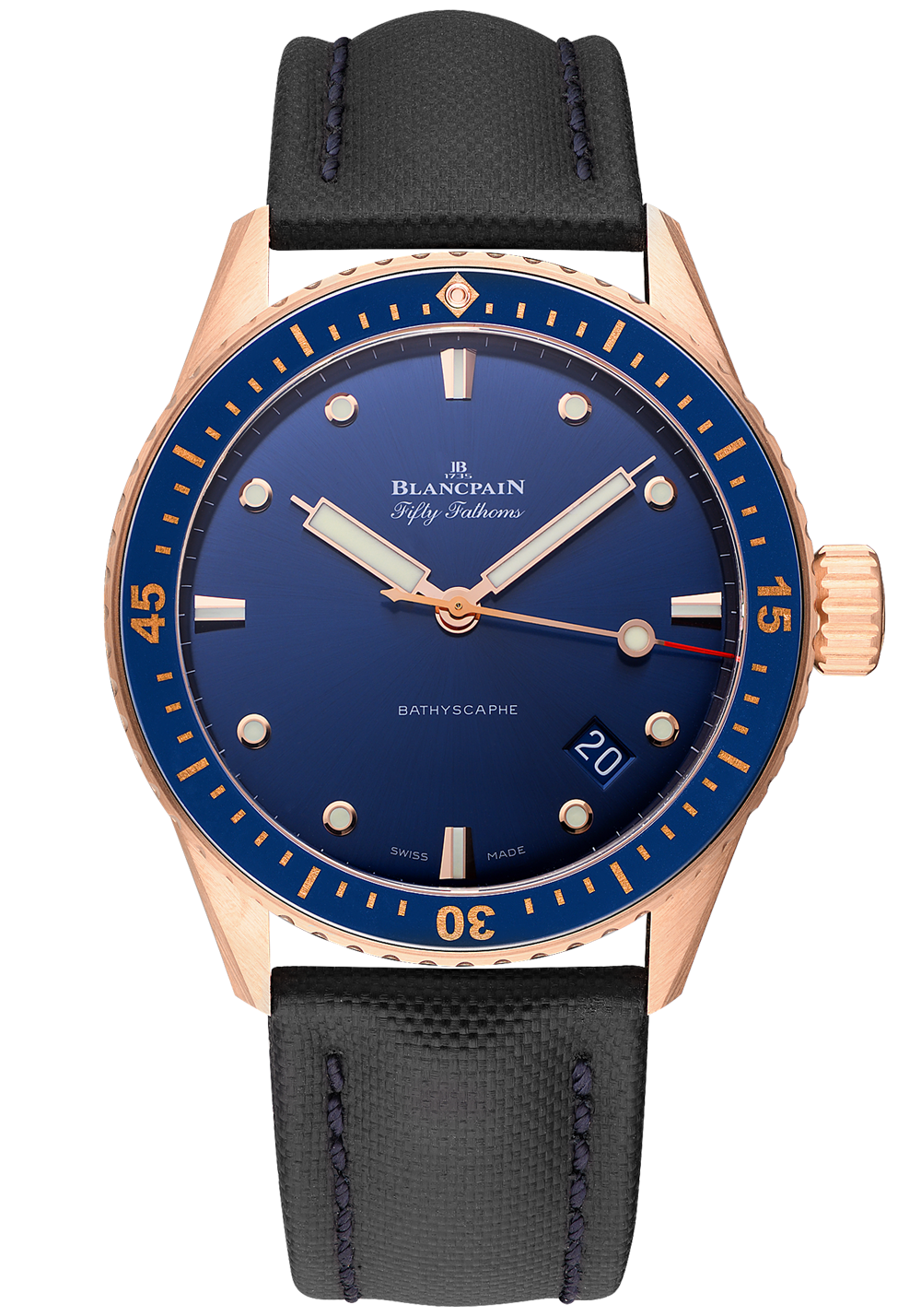 Швейцарские часы Blancpain Fifty Fathoms Bathyscaphe 5000-36S30-B52 A(14968) №3