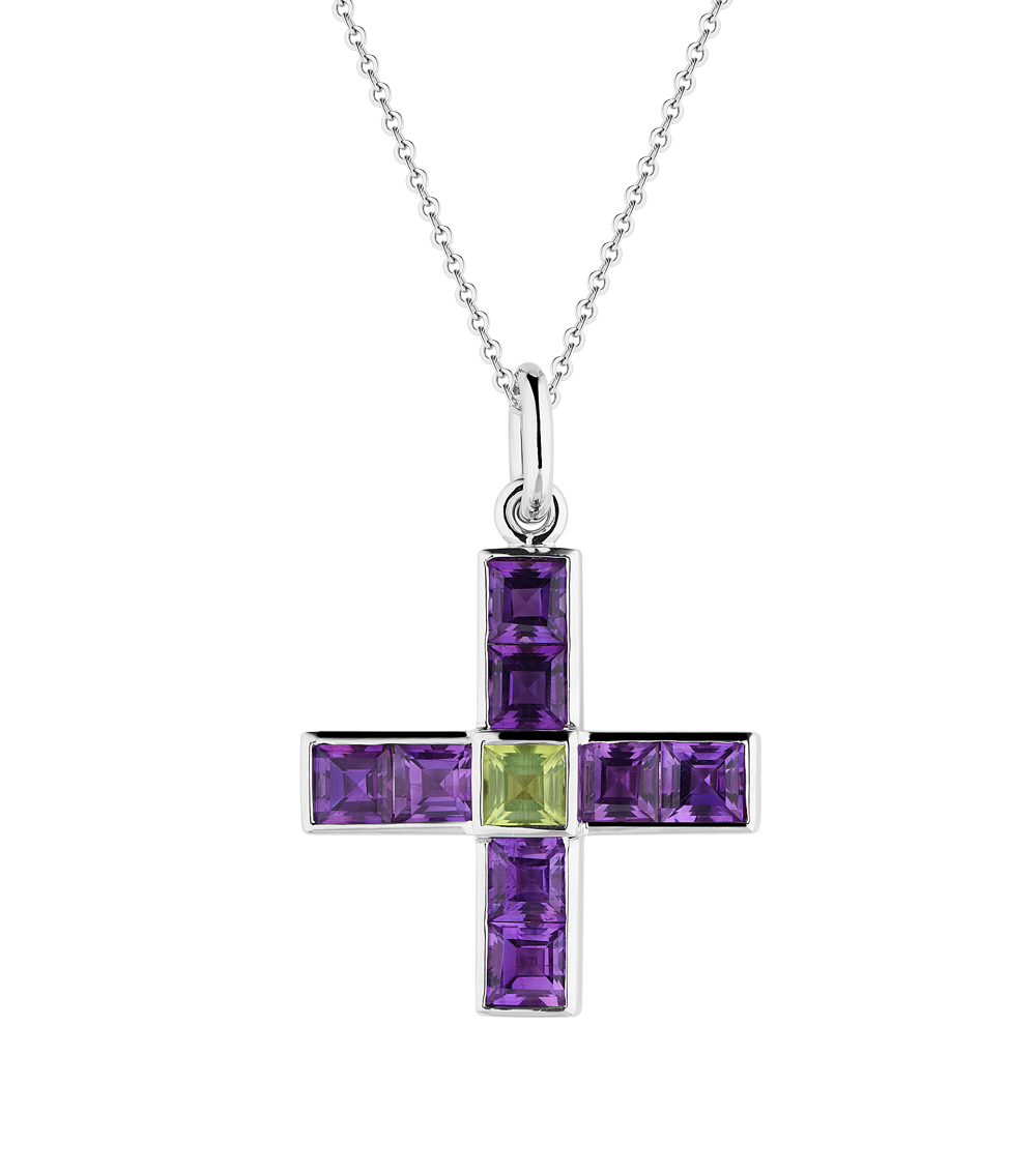 Крест Ralfdiamonds Chrysolite & Amethyst White Gold RDP(22259) №5