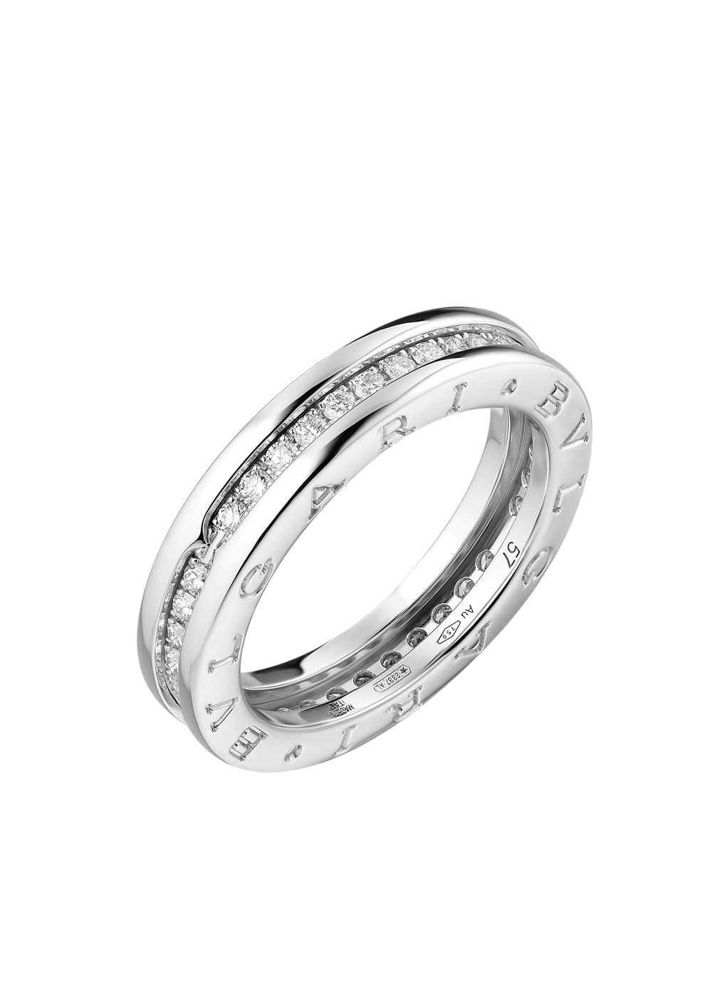 Кольцо Bvlgari B.Zero1 White Gold Single Band Diamond Ring AN850656(12385) №3