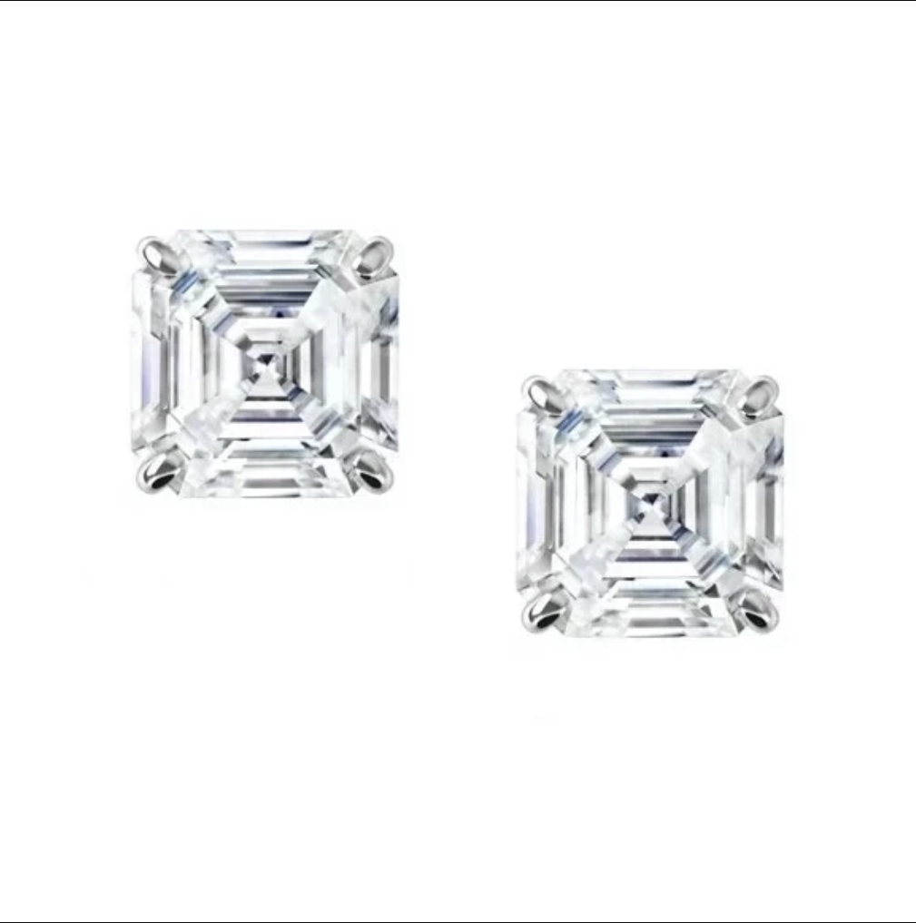 Пусеты GIA 1,00 CT D/VS1 - 1,02 CT D/VS1 Square Emerald Cut DIAMONDS(21381) №4