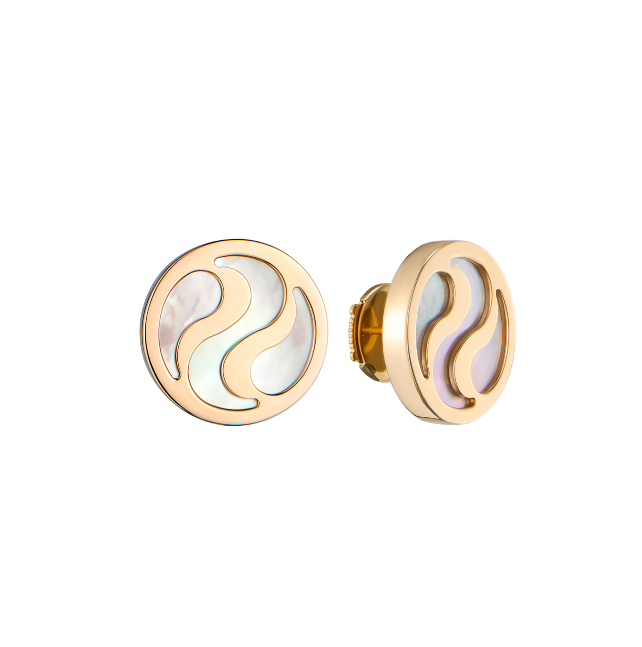 Пусеты Bvlgari Optical Illusion Collection Yellow Gold & Mother of Pearl(56402) №2