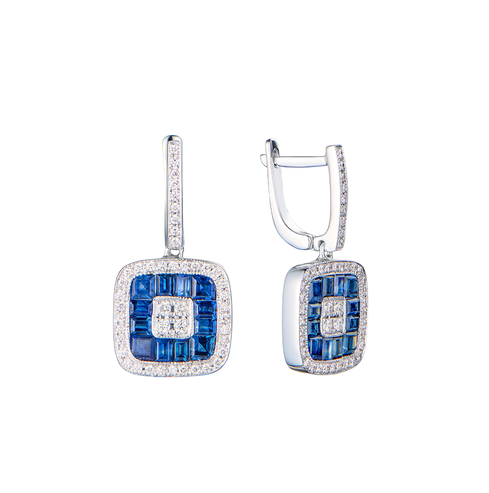 Серьги Sifani White Gold & Diamonds & Sapphires(56388) №2