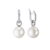 Серьги UTOPIA Gallery Pearl 15,5 мм & Diamond & White Gold(55497) №1