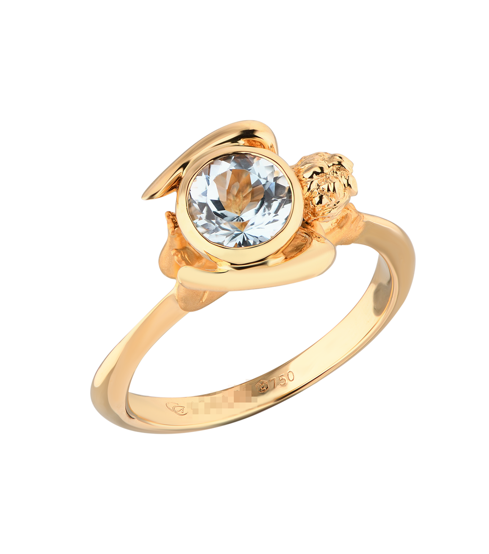 Кольцо Carrera y Carrera Baby Cupid Blue Topaz Yellow Gold(20752) №2