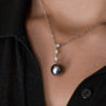 Подвеска Mikimoto 12 мм Black South Sea Pearl & White Gold(44265) №2