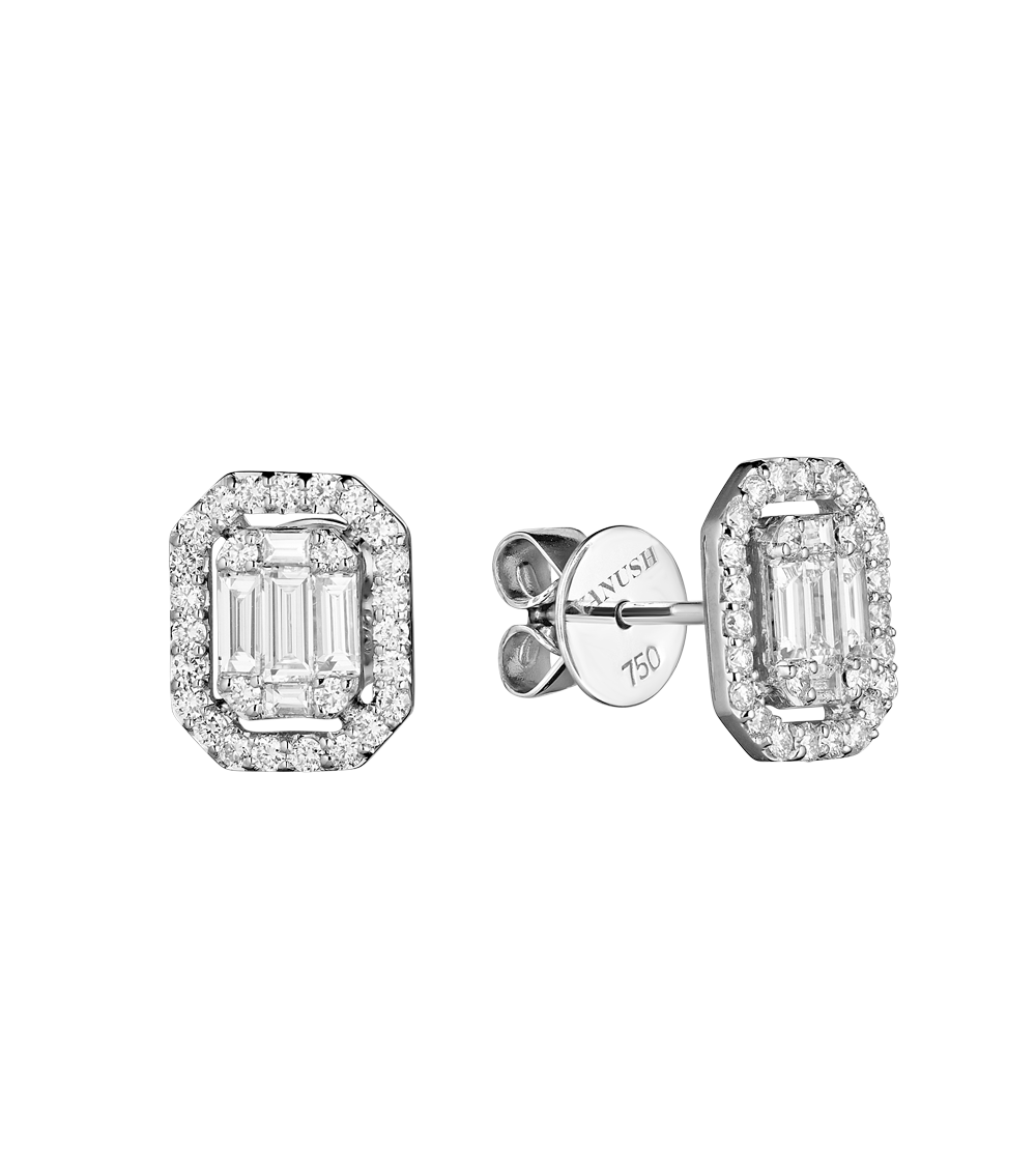 Серьги Yanush Gioielli 1,22 ct G/VS1 Baguette & Round Diamonds(17488) №4