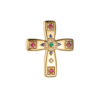 Крест Cartier Byzantine Cross in Yellow Gold with Diamonds Rubies Sapphires(56303) №1