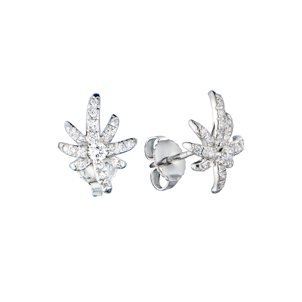 Пусеты Tiffany & Co Fireworks Diamond Platinum Earrings(55154) №2