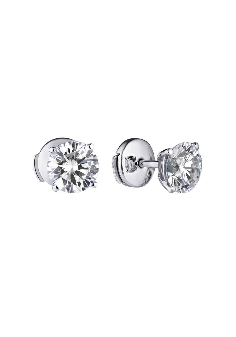 Пусеты GIA 1,00 ct I/VS1 - 1,00 ct J/VS2 Round Diamonds(16836) №2