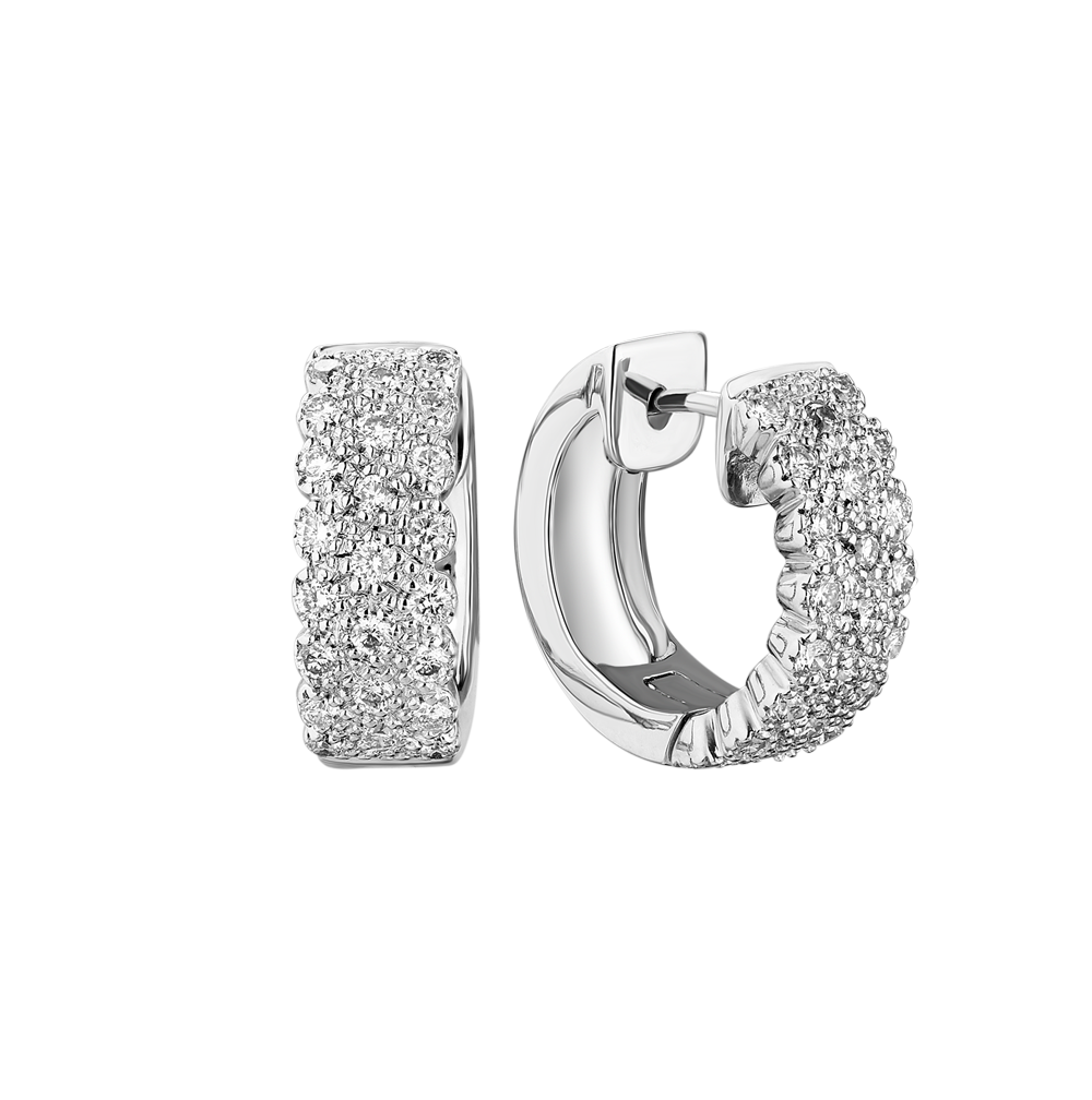 Серьги No name 0,70 ct G/SI1 White Gold & Round Diamonds Hoop(20847) №5