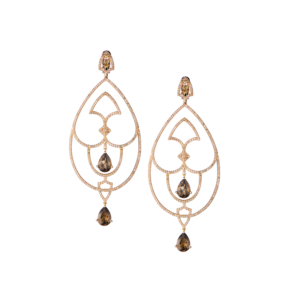 Серьги Grimoldi Milano Gotica Collection Rose Gold & Diamond & Smoky Quartz(55488) №2