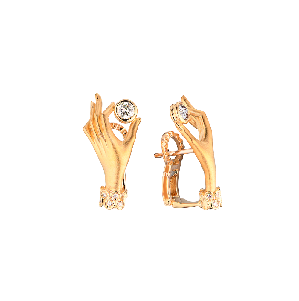 Серьги Carrera y Carrera las Manos Yellow Gold Diamonds(24566) №2