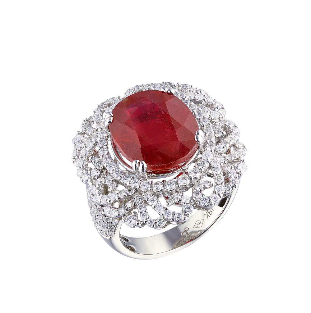 Кольцо No name 9.8 ct Natutal Red Ruby & 1.80 ct White Diamonds(26174) №3