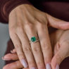 Кольцо No name с изумрудом 2,40 ct Light Bluish Green/SI1 и бриллиантами(51944) №4