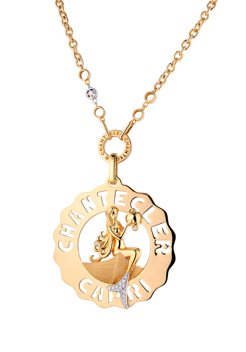 Подвеска Chantecler Capri Logo Mermaid Yellow Gold & Diamonds(20721) №5