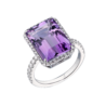 Кольцо No name 7.10 ct Purple Amethyst Emerald Cut & Diamonds(17822) №1