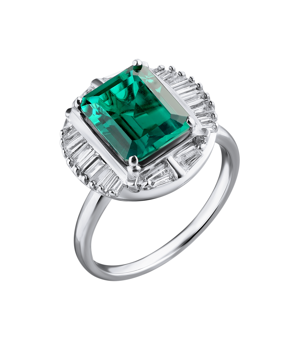 Кольцо No name 2,70 ct Green Emerald & 0.75 ct Diamonds(13621) №2