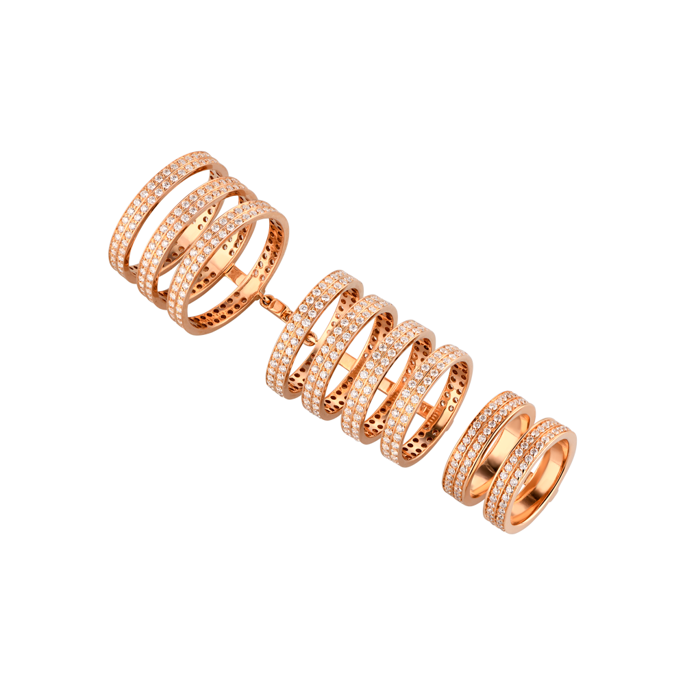 Кольцо Repossi Berbere Rose Gold 9 Row Diamonds(24496) №7