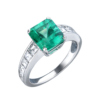 Кольцо No name Natural Emerald 3.19 ct Vivid Green/VS & Diamonds 1.25 ct(15236) №1