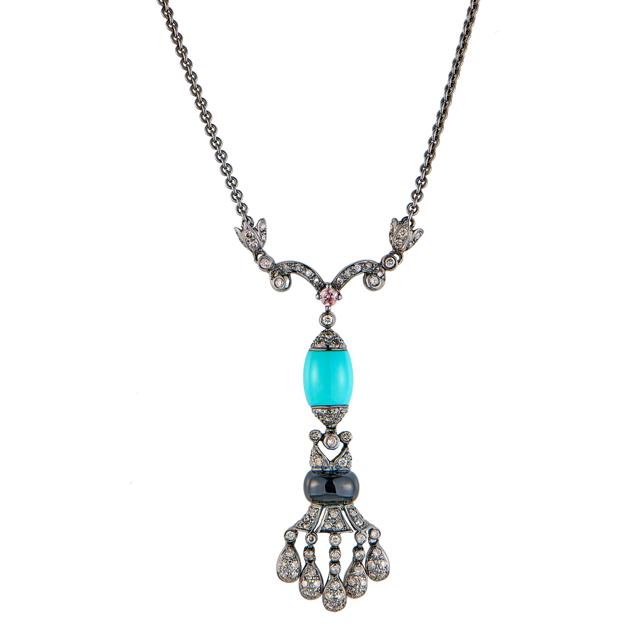 Колье No name Art Deco Turquoise & Diamonds & Onyx(56197) №2
