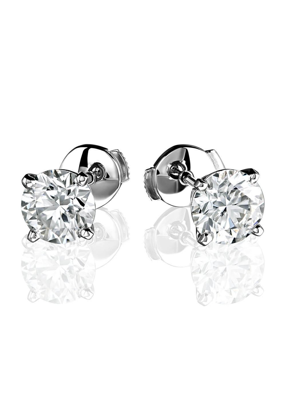 Пусеты GIA 1,50 H/VS1 - 1,51 ct H/VS1 Round Cut Diamonds(56370) №4