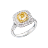 Кольцо GIA 1,05 ct Fancy Light Yellow/VVS2 Cushion Cut & White Gold(56321) №1