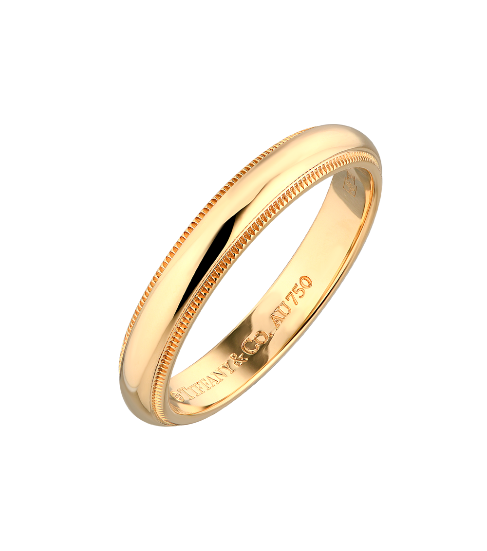 Кольцо Tiffany & Co Milgrain Yellow Gold Wedding Band(17400) №2