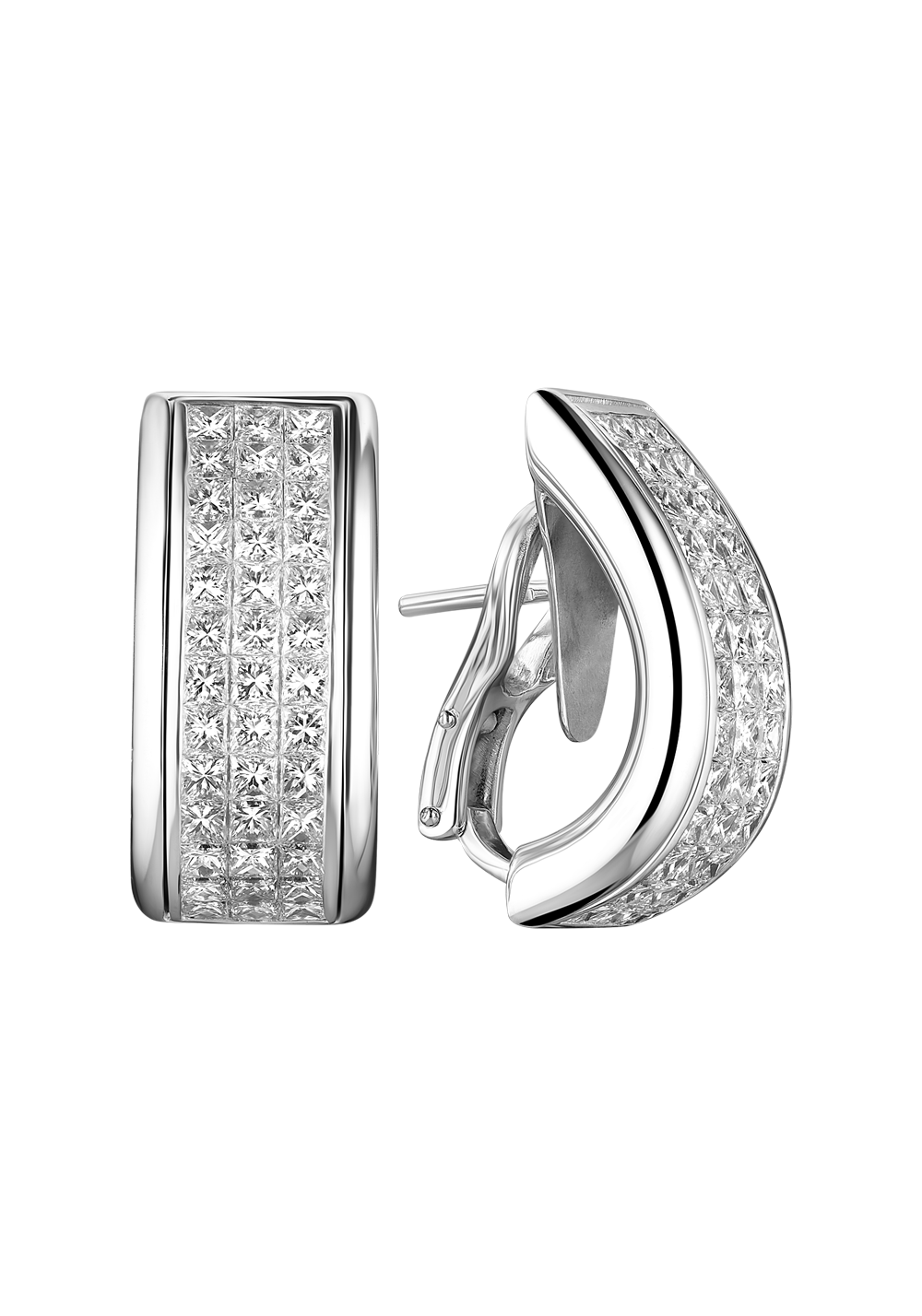 Серьги Mercury White Gold 5.90 ct Princess Diamonds(13015) №6