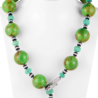 Колье Scavia Jewels Egizia Collection Green Turquoise Bead & Onyx & Emerald &Diamond & White Gold(56312) №1