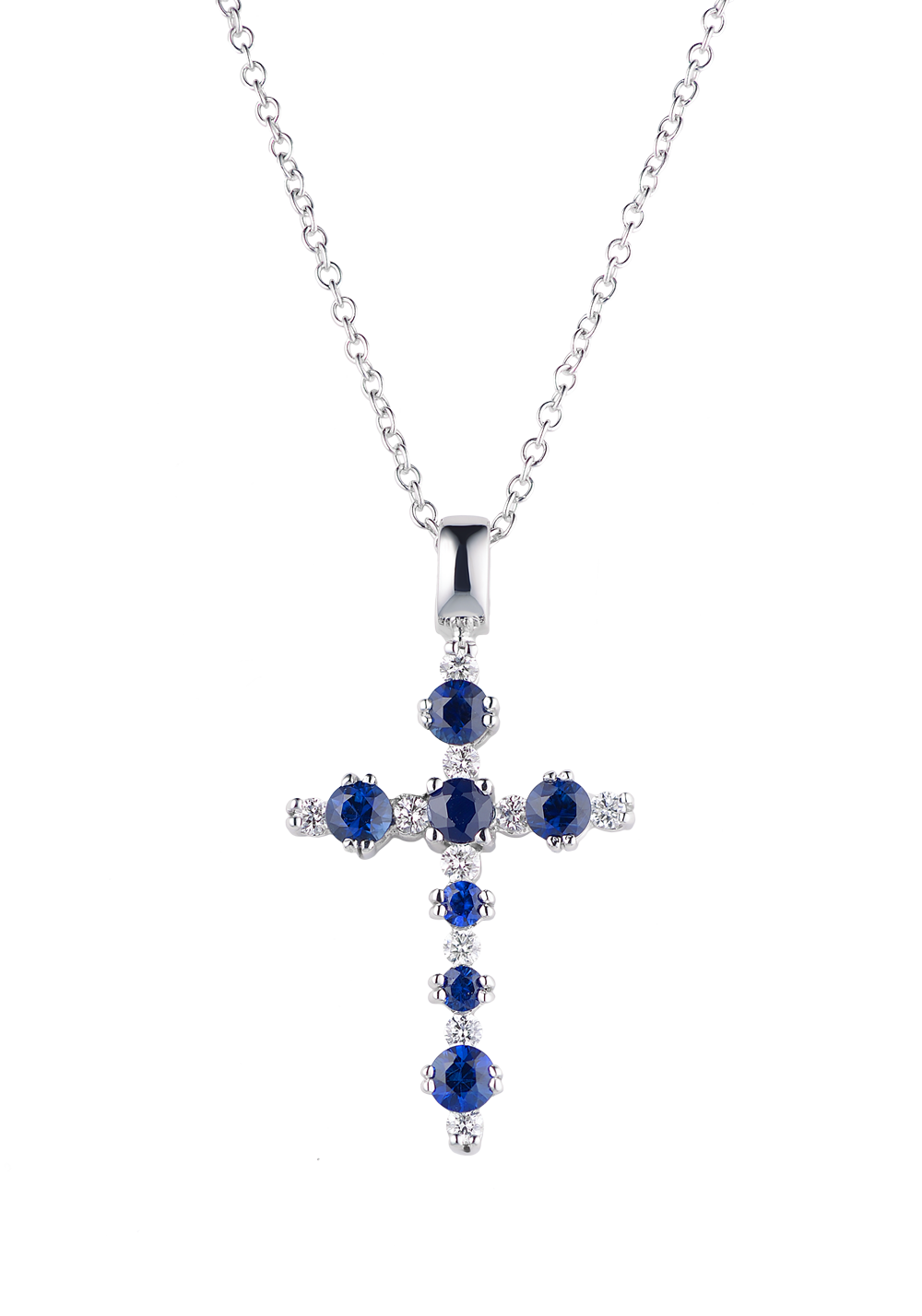 Крест Gianni Lazzaro White Gold Diamonds & Deep Blue Sapphire(13090) №3