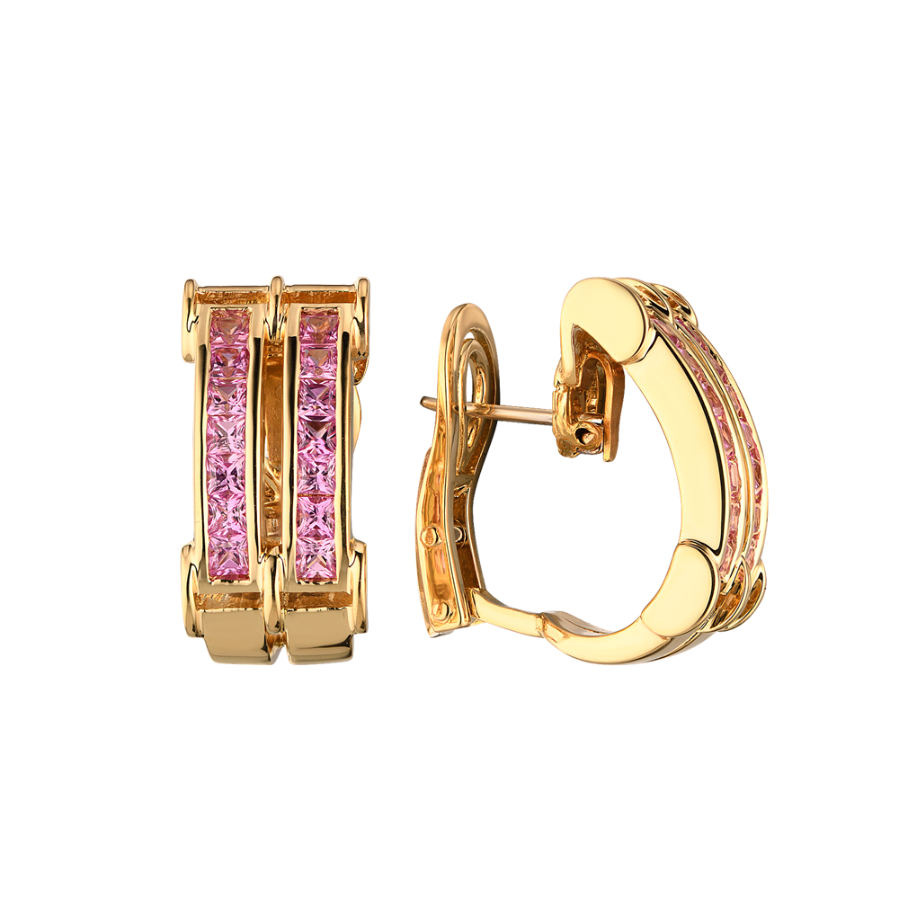 Серьги Adler Leyla Yellow Gold & Rose Sapphire(24926) №4