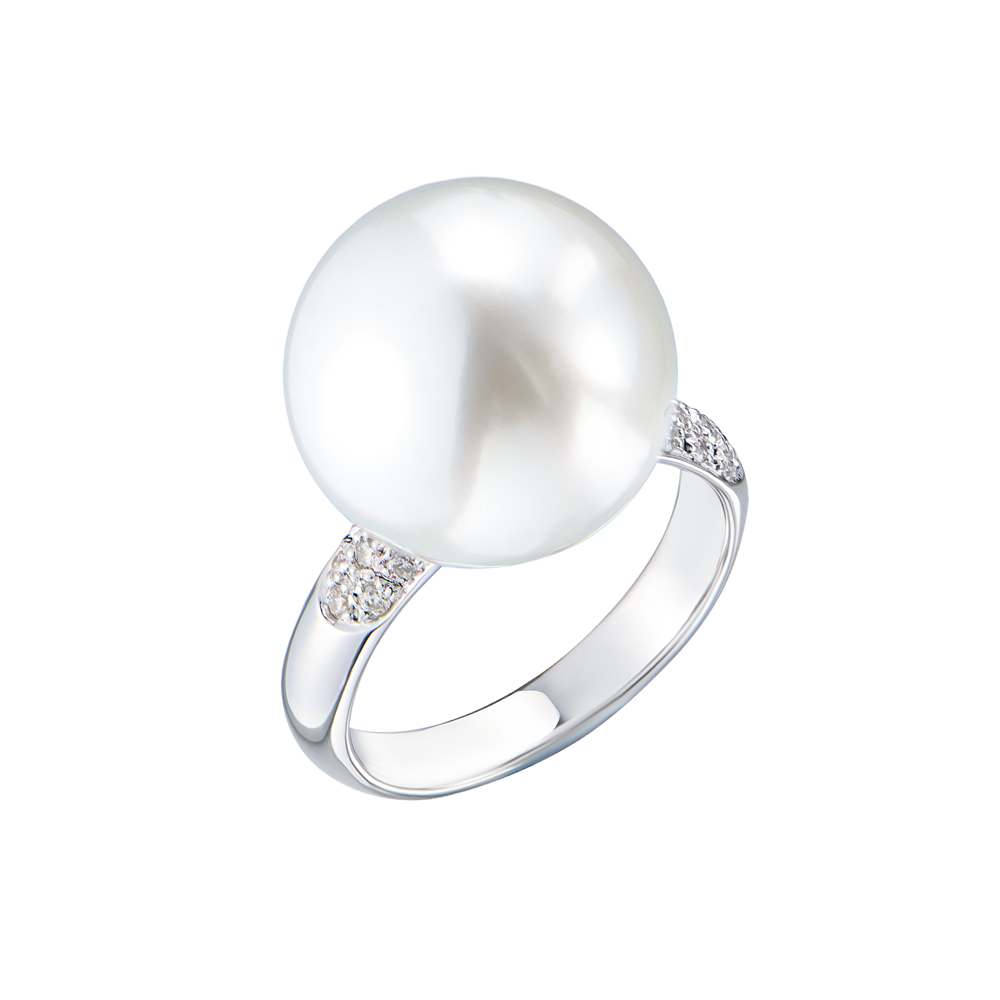 Кольцо UTOPIA Gallery Pearl 15,2 мм & Diamond & White Gold(55499) №2