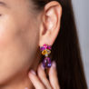 Серьги Bvlgari Diamond Sapphire Amethyst Flower Earrings(12869) №3