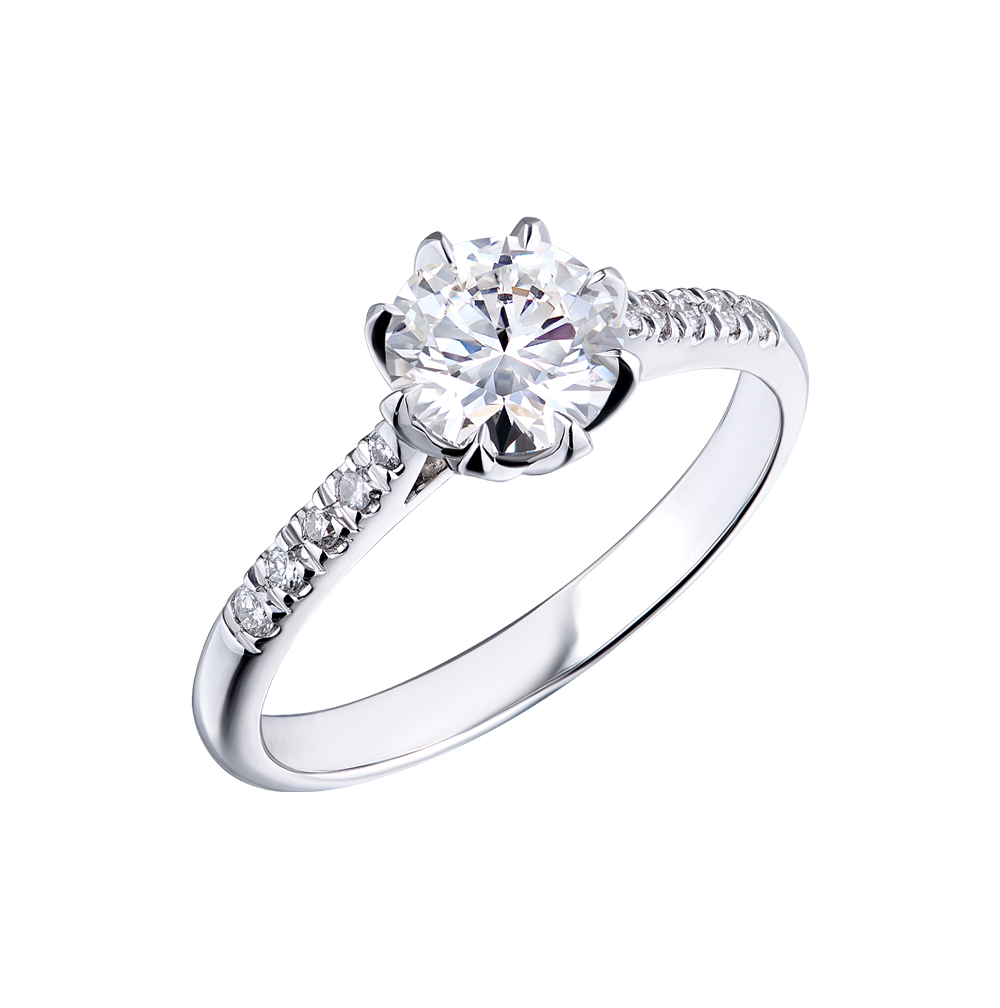 Кольцо Albedo 1,00 ct H/VS2 Round Cut Diamond& White Gold(21337) №3