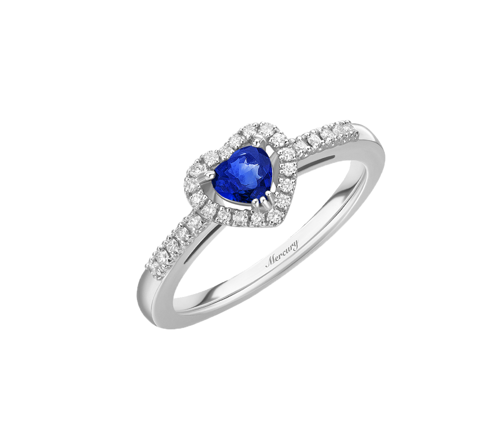 Кольцо Mercury 0,25 ct Heart Shape Sapphire & Diamonds & White Gold MR18749WS(55963) №2