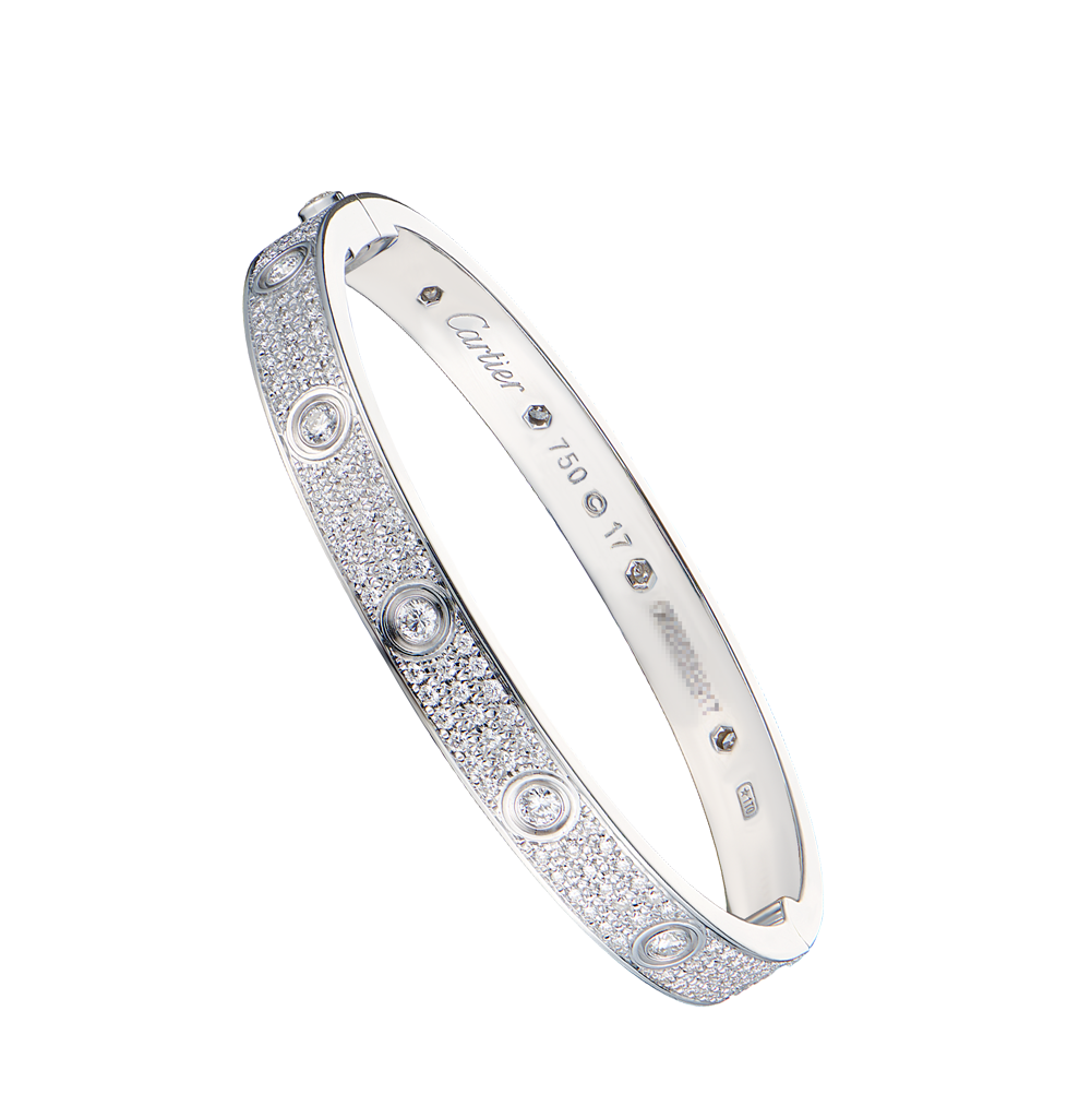 Браслет No name в стиле Love Classic Model Paved 10 Diamonds White Gold (SIZE 17)(55961) №2