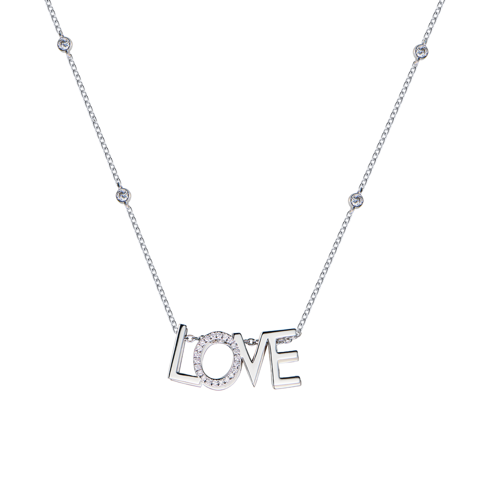 Подвеска No name LOVE White & Rose Gold & Diamonds(56204) №2