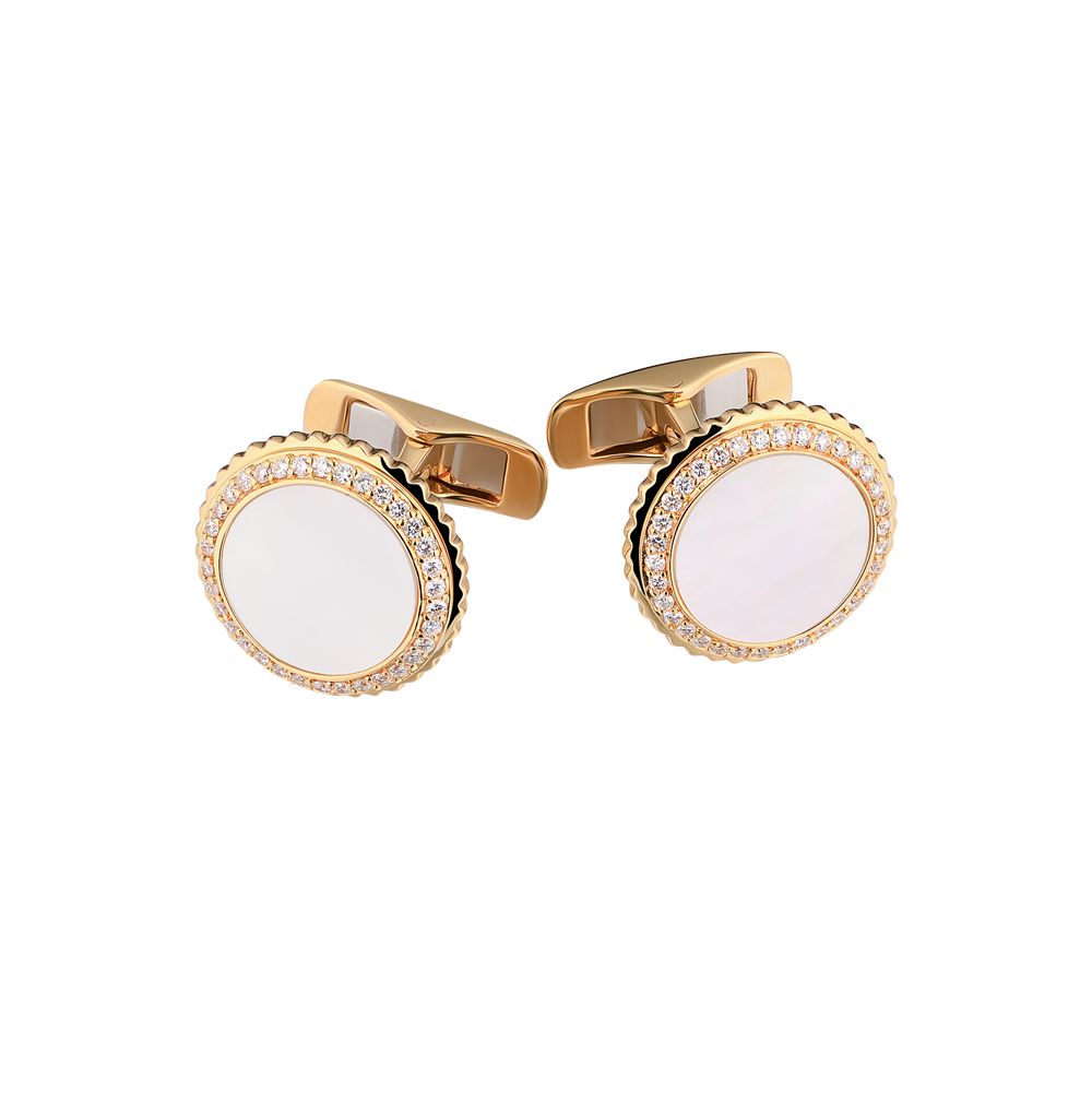 Запонки No name Mother-of-Pearl & Diamonds Yellow Gold(22233) №2