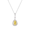 Подвеска GIA 1,12 ct Natural Fancy Intense Yellow/I1 Pear Diamond(56324) №1