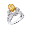 Кольцо GIA 1,03 ct Fancy Yellow/I1 Pear Cut & White Gold(54474) №1